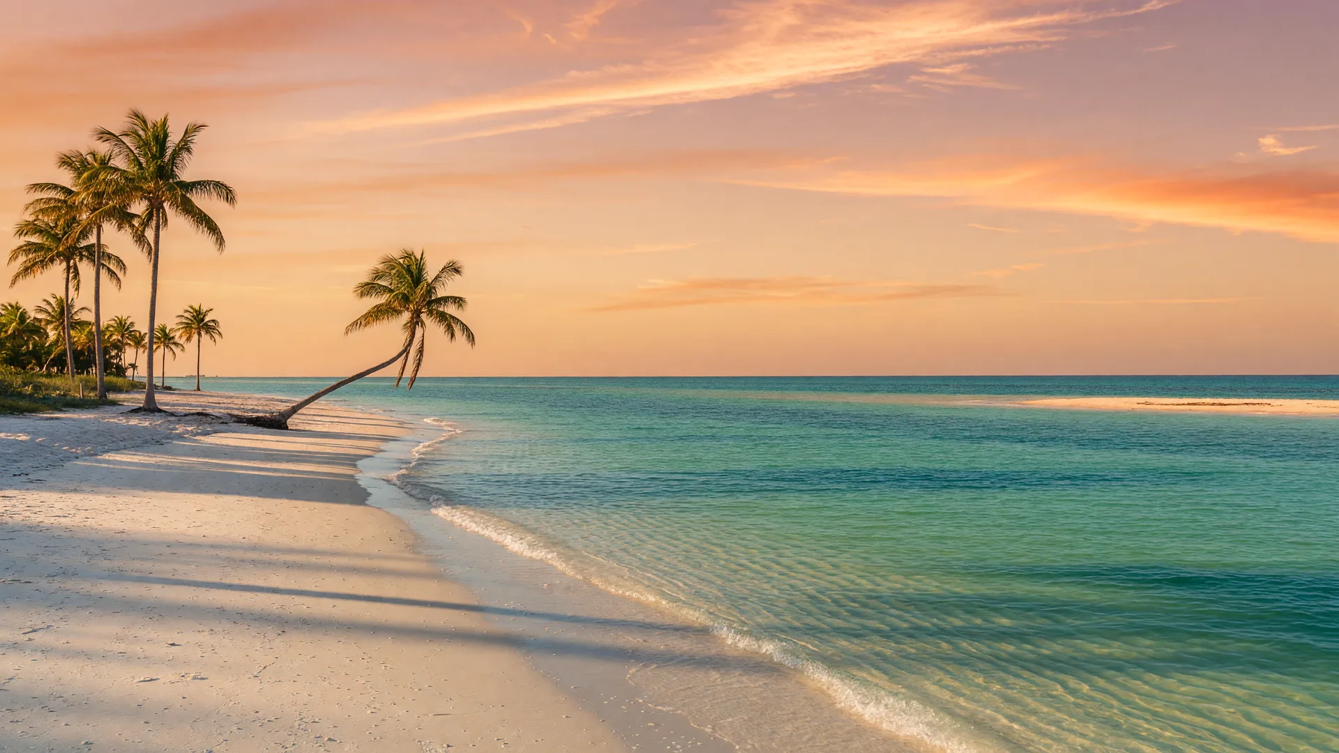 Florida Gulf Coast beach at golden hour