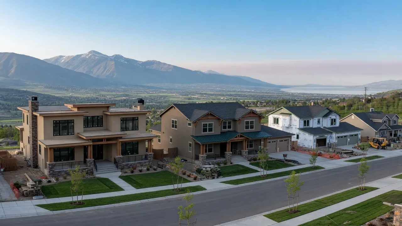 New construction mountain modern homes in Lehi, Utah — Traverse Mountain area with Utah Valley views, Silicon Slopes tech corridor community
