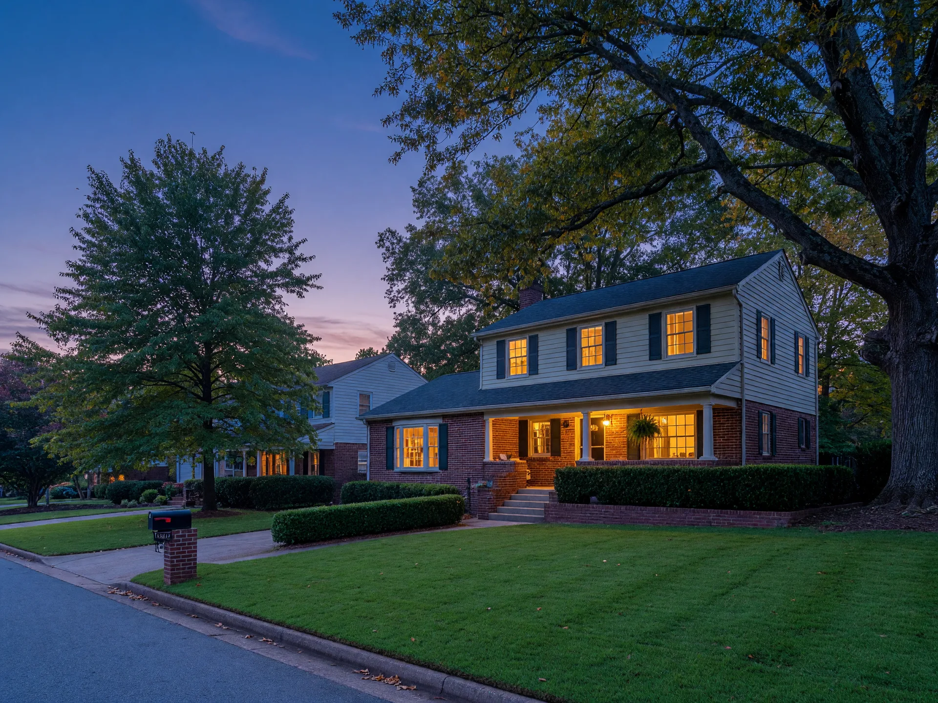Decatur neighborhood at dusk