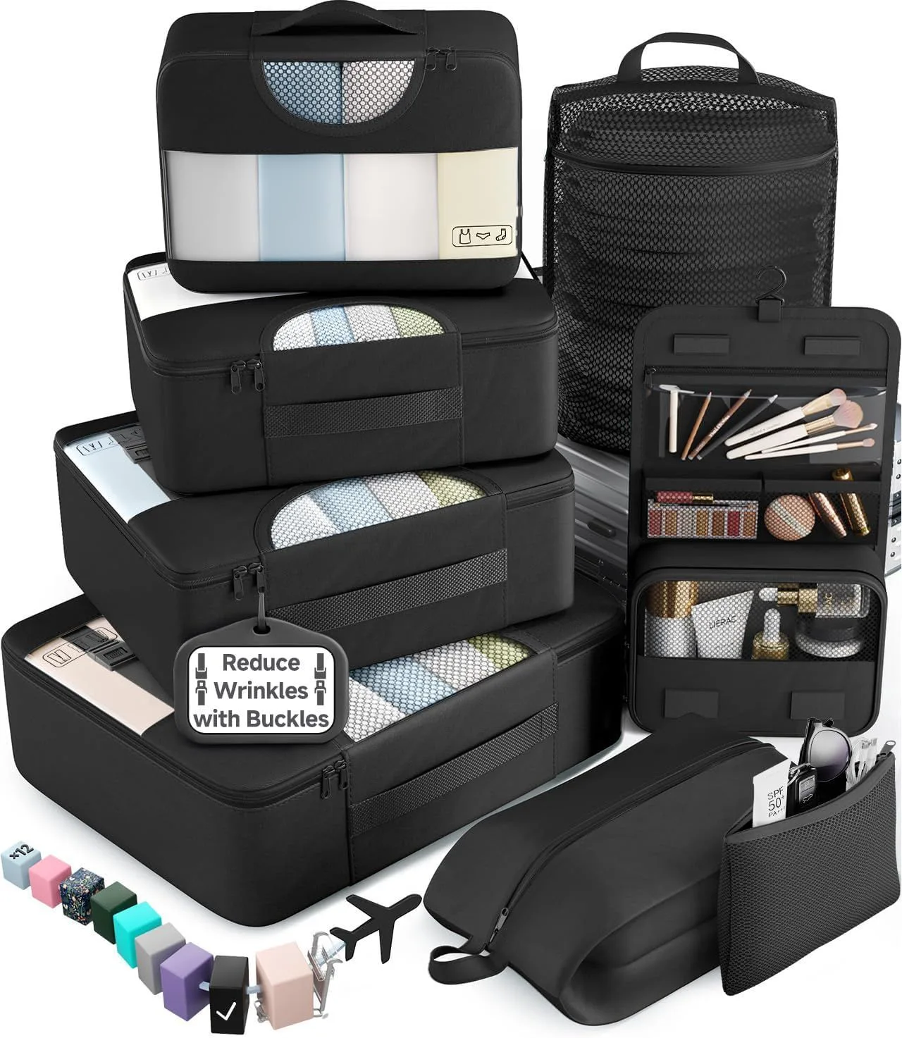 Veken 10 Set/8 Set Packing Cubes, product photograph, view 1