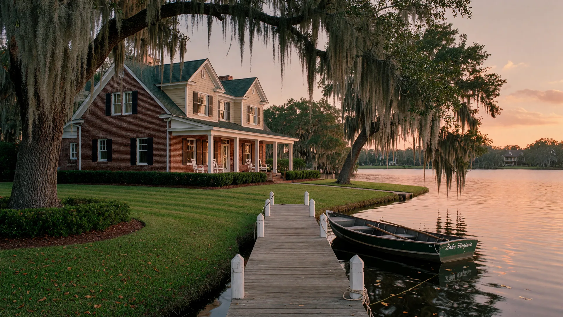A lakeside estate home in Florida, the kind of property relocating buyers consider