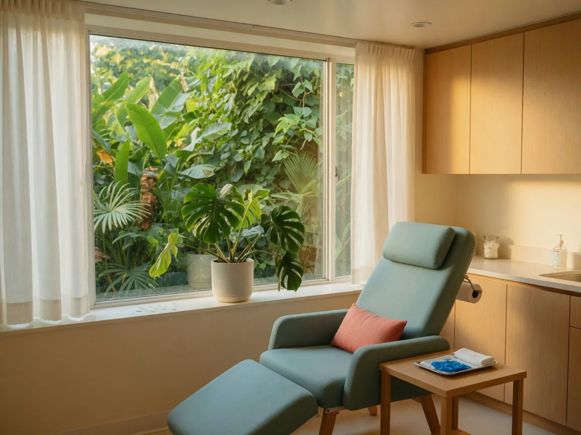 Bright, welcoming treatment room at Aloha Stem Cell in Honolulu