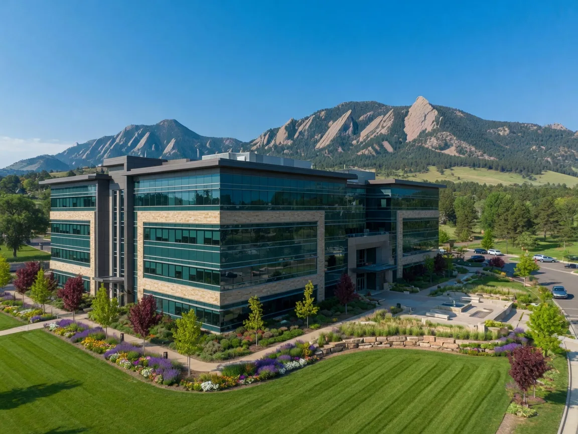 RE/MAX Alliance office in Boulder Colorado with Flatirons backdrop