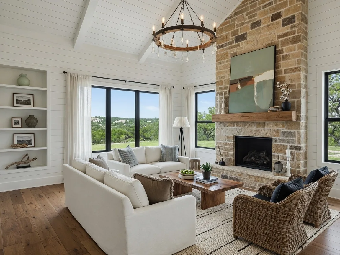 Model home interior showing upgrade finishes and design options available from production builders