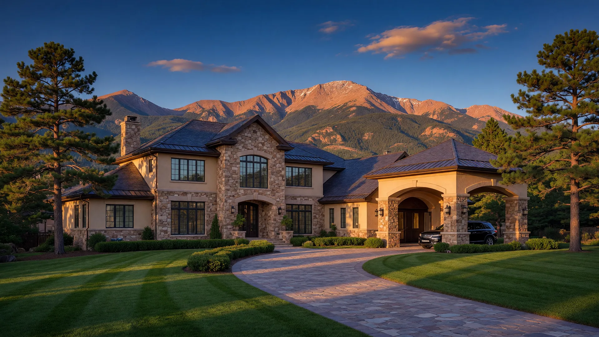 Luxury estate home in Colorado Springs with Pikes Peak views