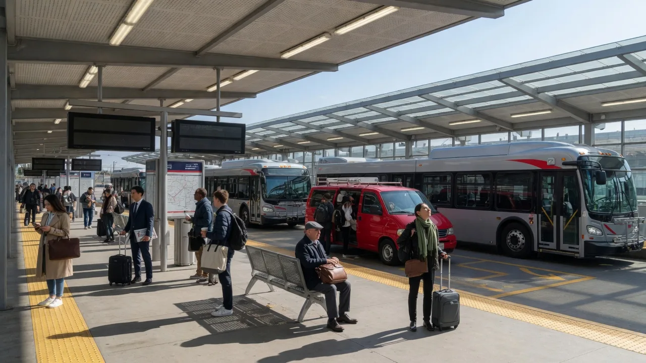 King of Prussia Transit Center with buses and covered waiting area
