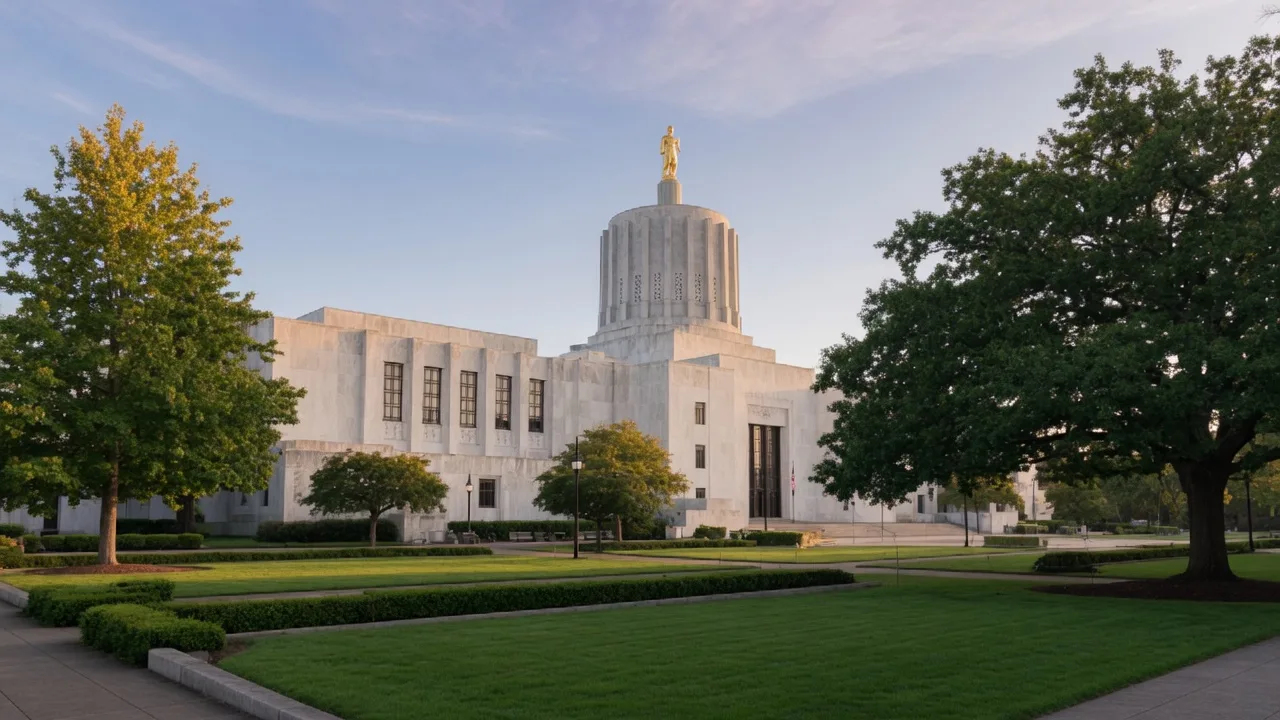Oregon State Capitol building in Salem Oregon, Willamette Valley real estate market