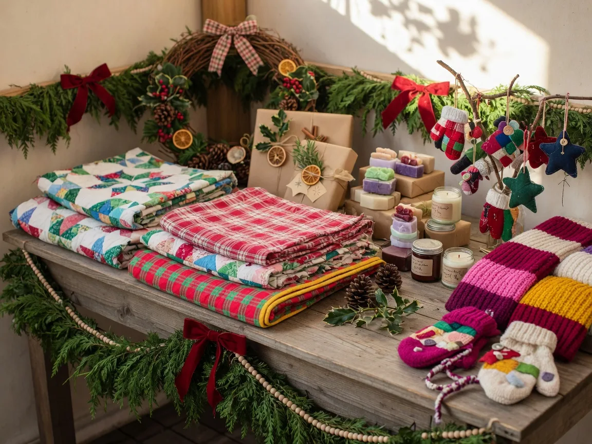 Patchwork quilts and hand-sewn gifts at the Wimberley Christmas Market