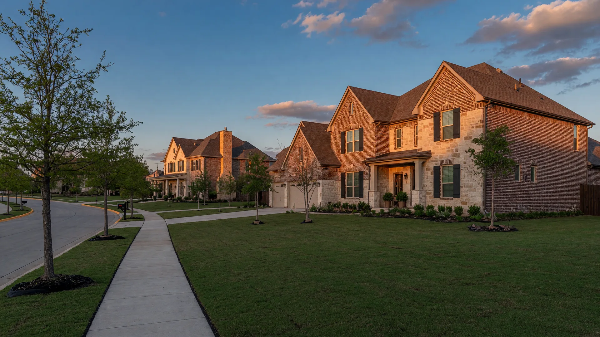 Illustrative image of estate-style new homes in Flower Mound, Texas