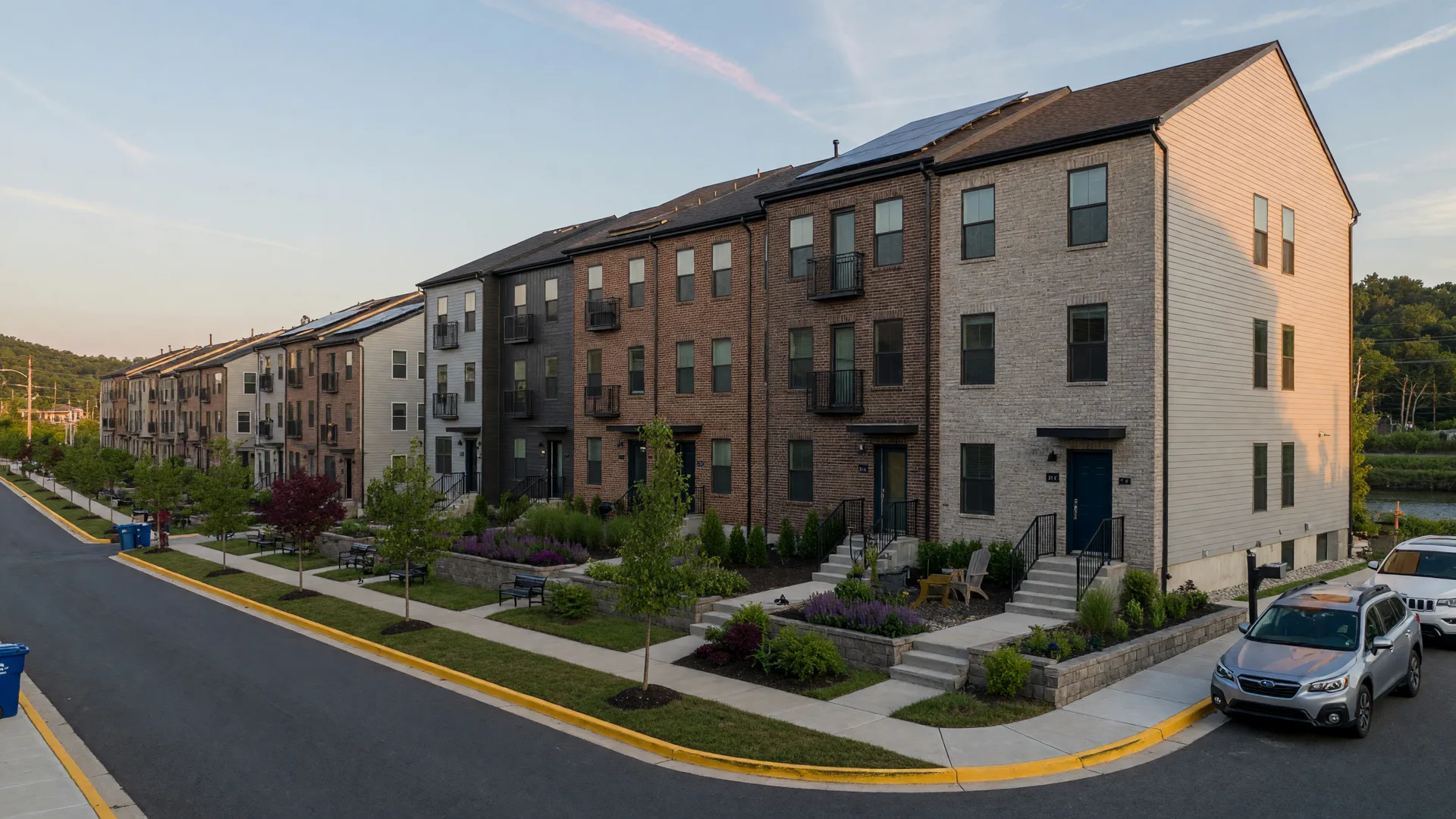 Townhomes in Conshohocken near the riverfront