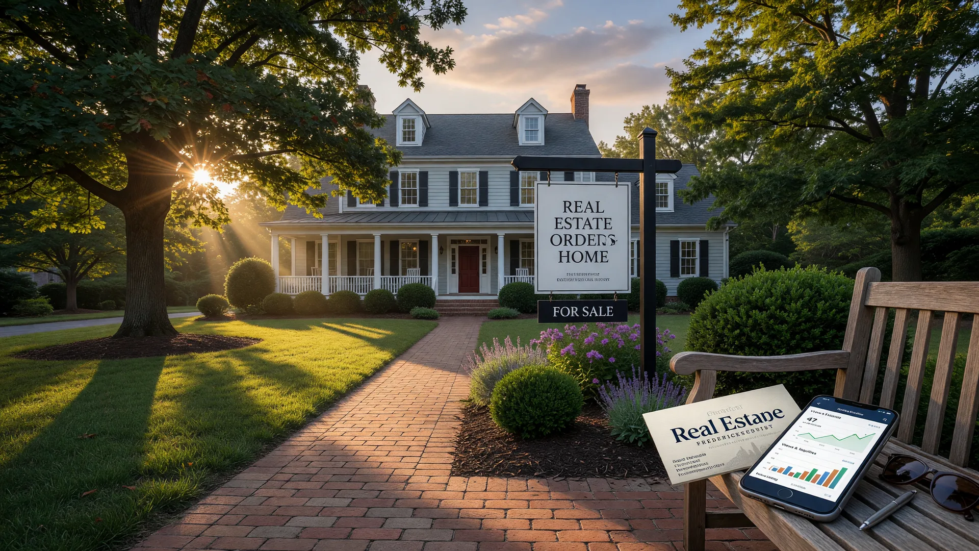 Modern colonial home in Fredericksburg VA with professional real estate marketing materials