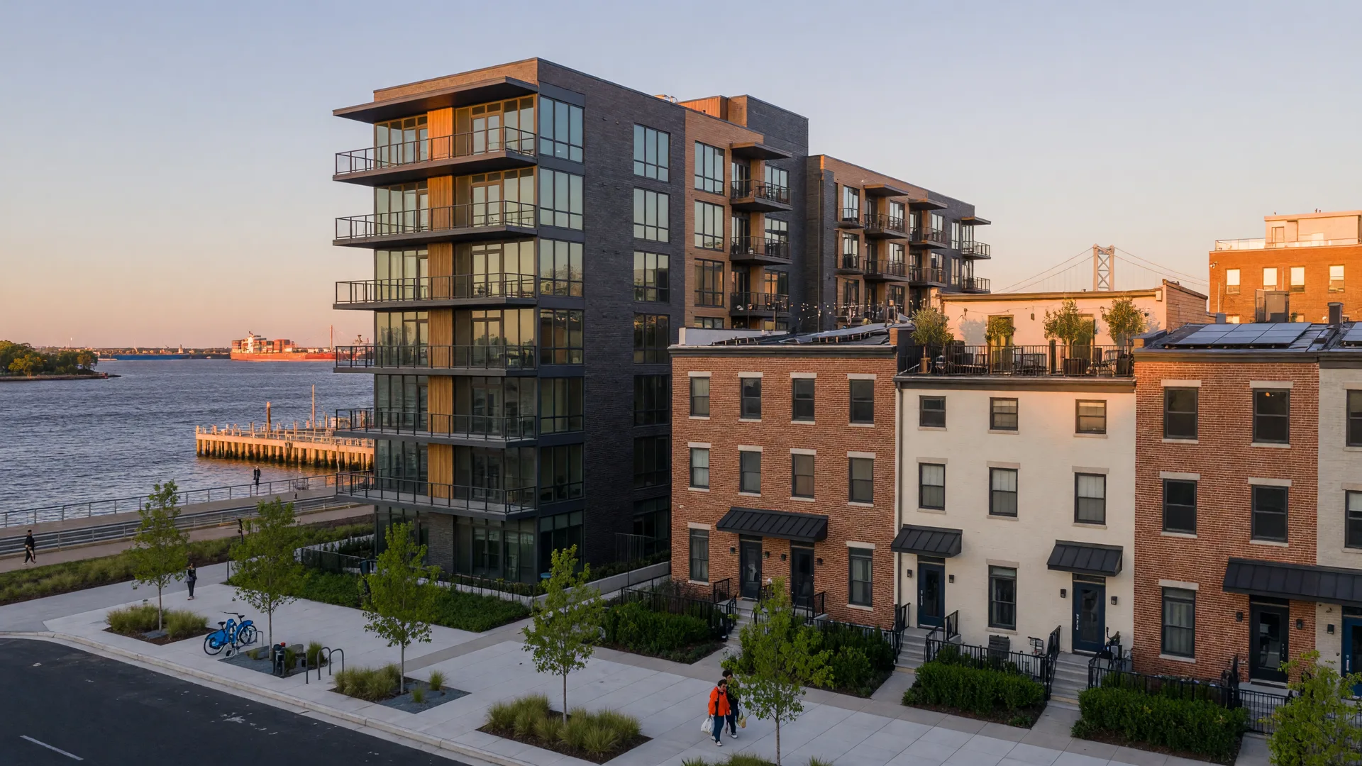 Modern condos and new construction townhomes in Northern Liberties, Philadelphia waterfront area
