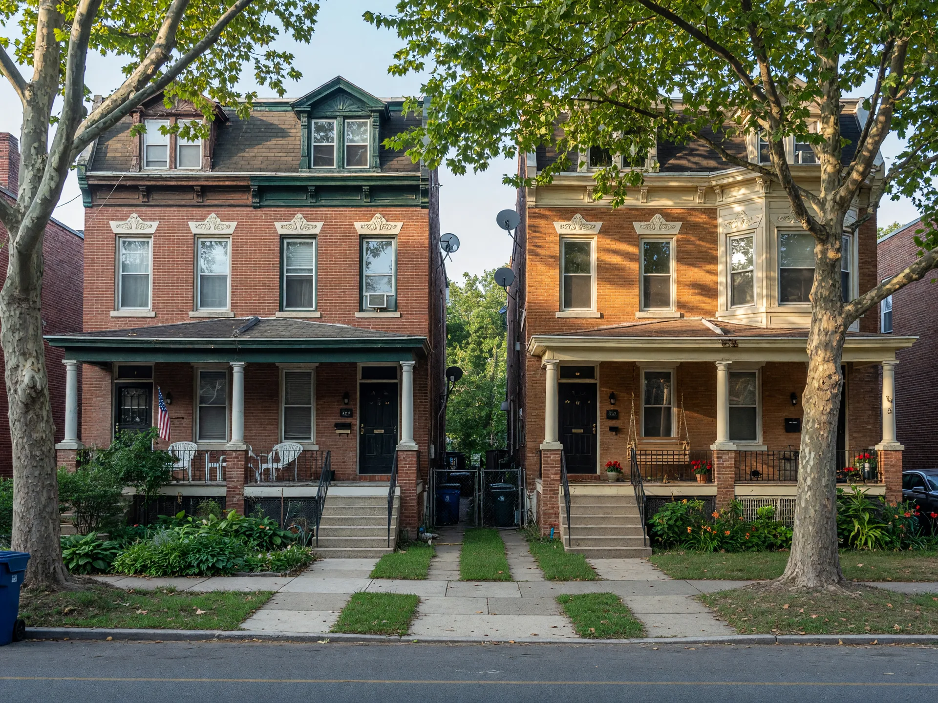 Classic Philadelphia-style twin homes in Havertown