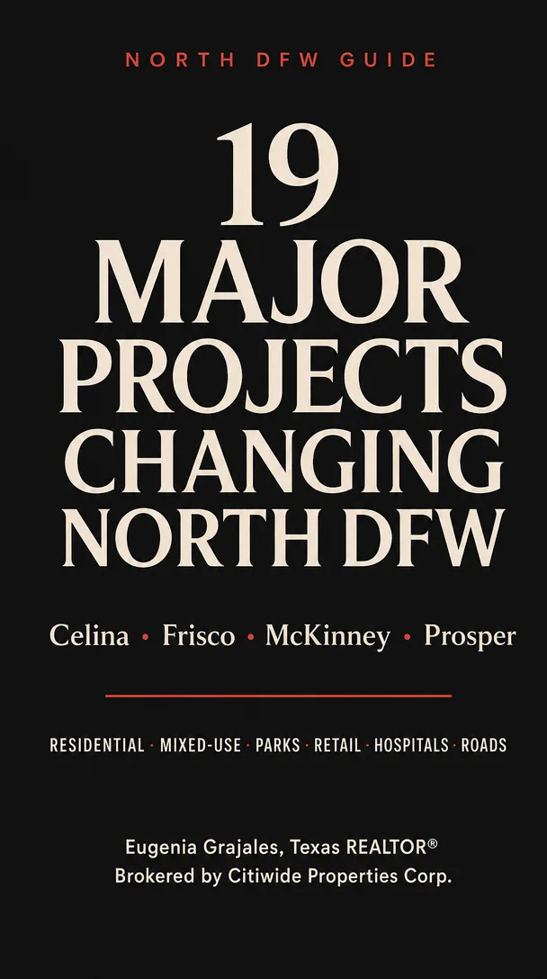 Branded cover graphic for 19 Major Projects Changing North DFW