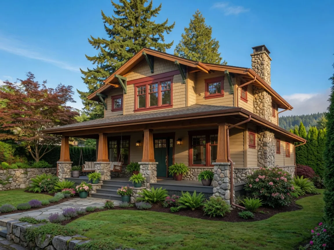 A craftsman-style new home in Medford