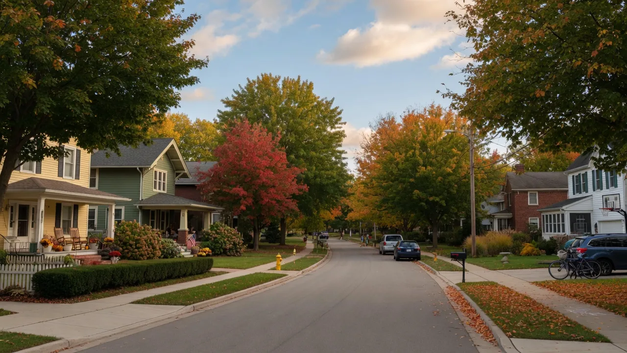 Tree-lined suburban street in the communities Joanne Dal Santo serves across Chicago's South Suburbs and Northwest Indiana