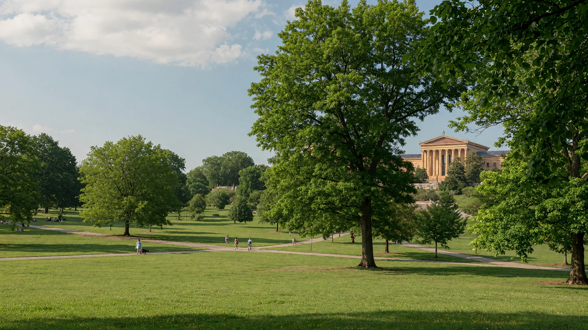 Fairmount Park with Philadelphia Museum of Art visible in the background