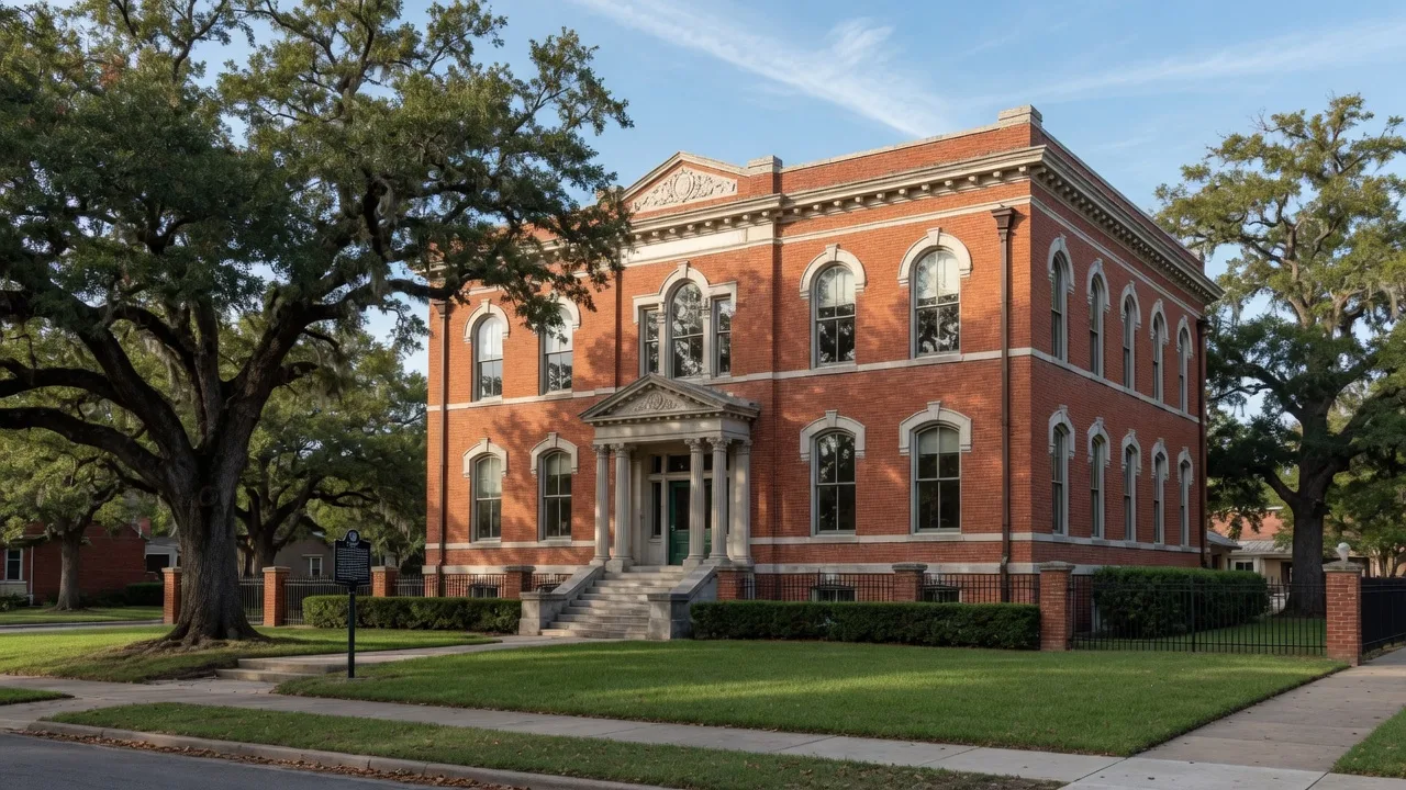 The Bell County Museum, a restored early-1900s brick library building in downtown Belton