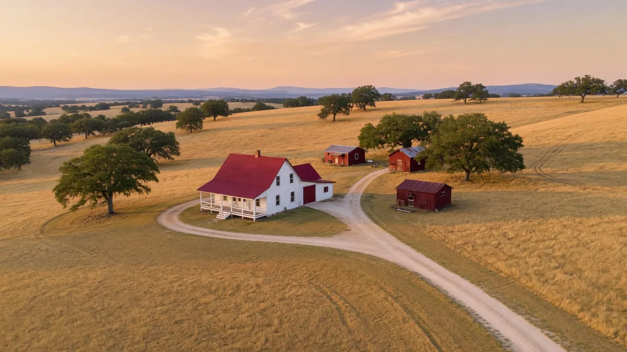 Aerial view of the 24.5-acre property at 2577 Lobo Ave, Merced