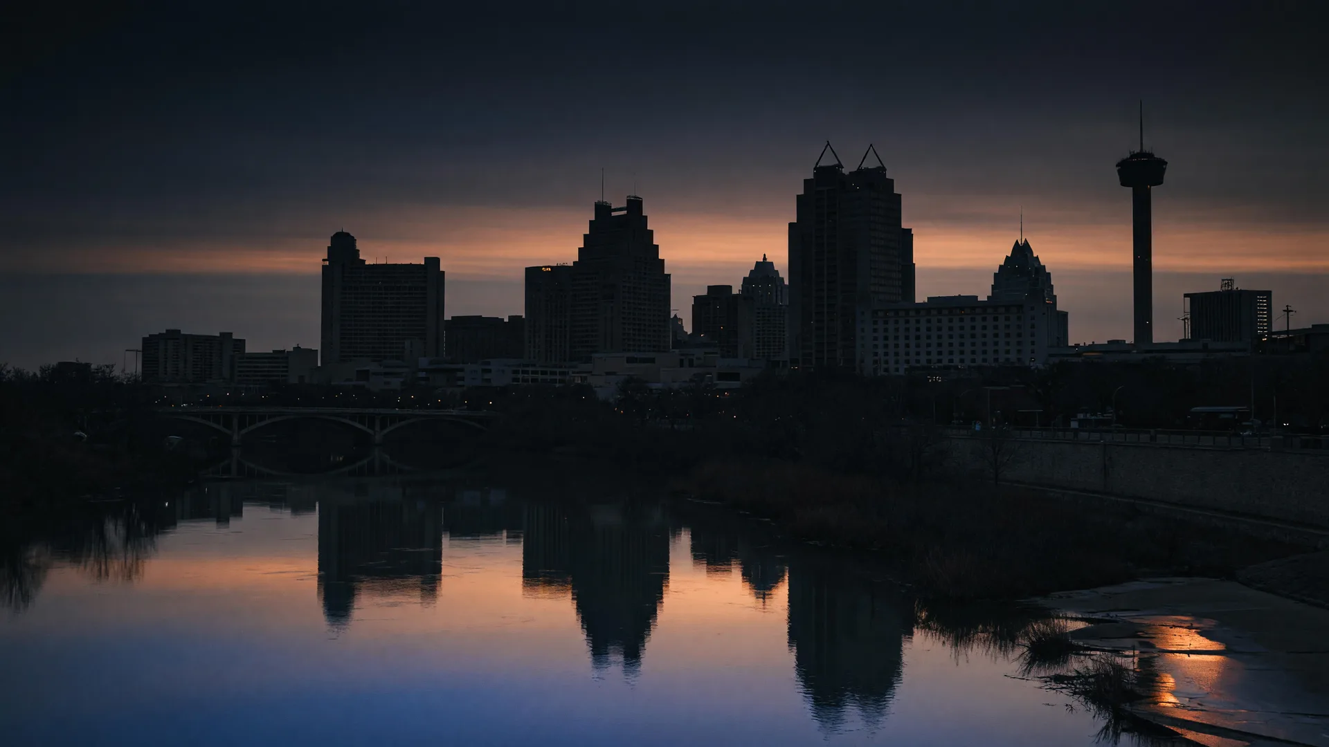 San Antonio skyline at dusk