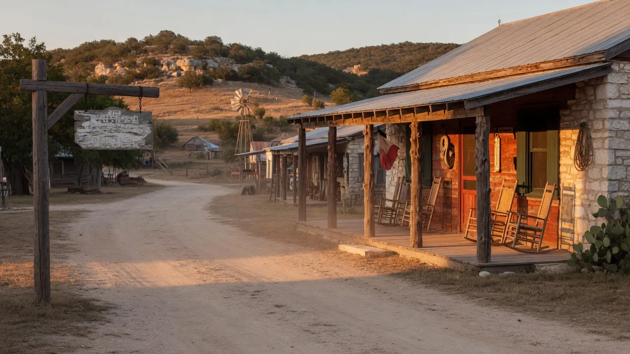 A rustic Hill Country ranch town with western character