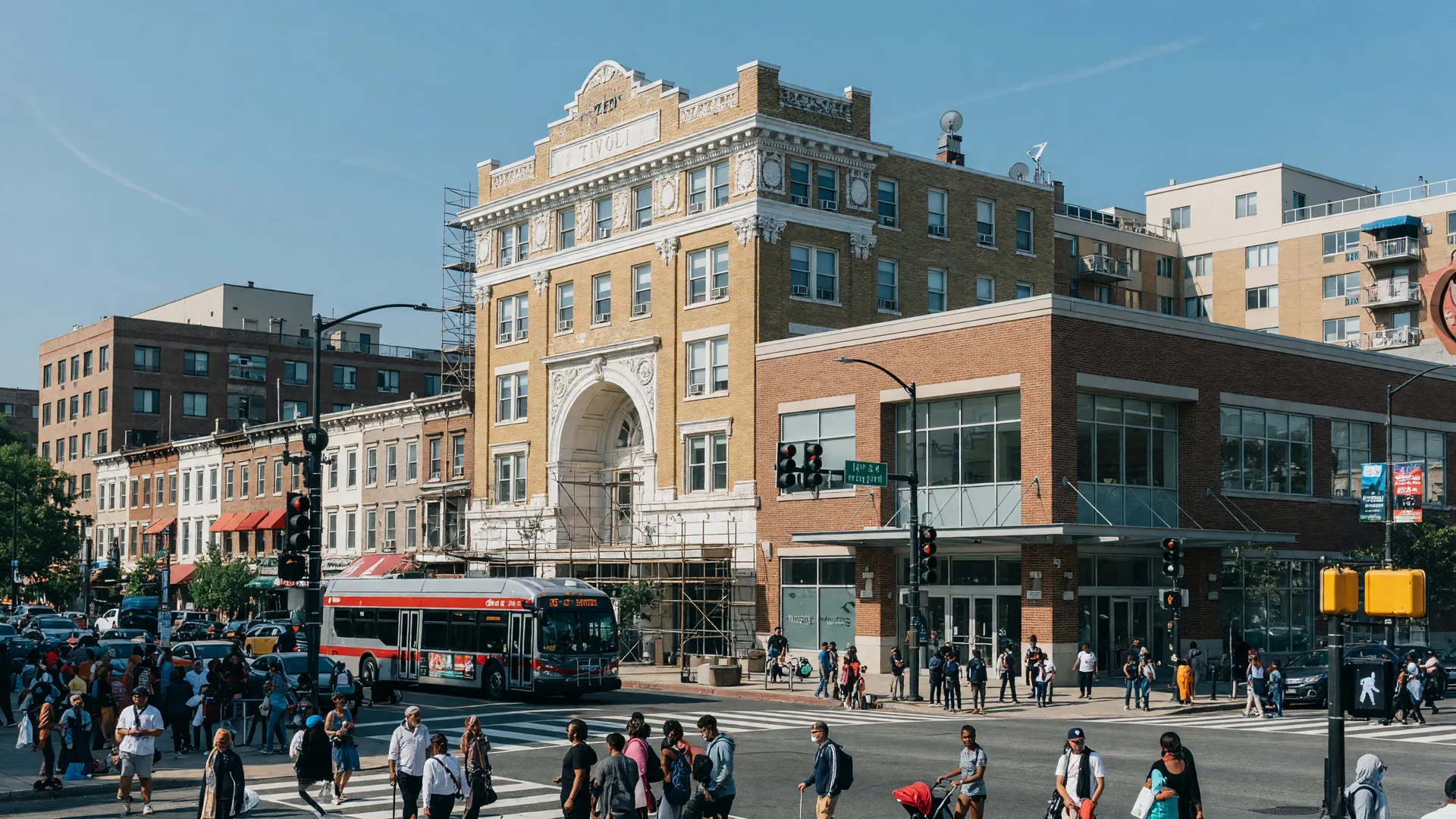 Columbia Heights with Tivoli Theatre and DC USA, Washington, DC