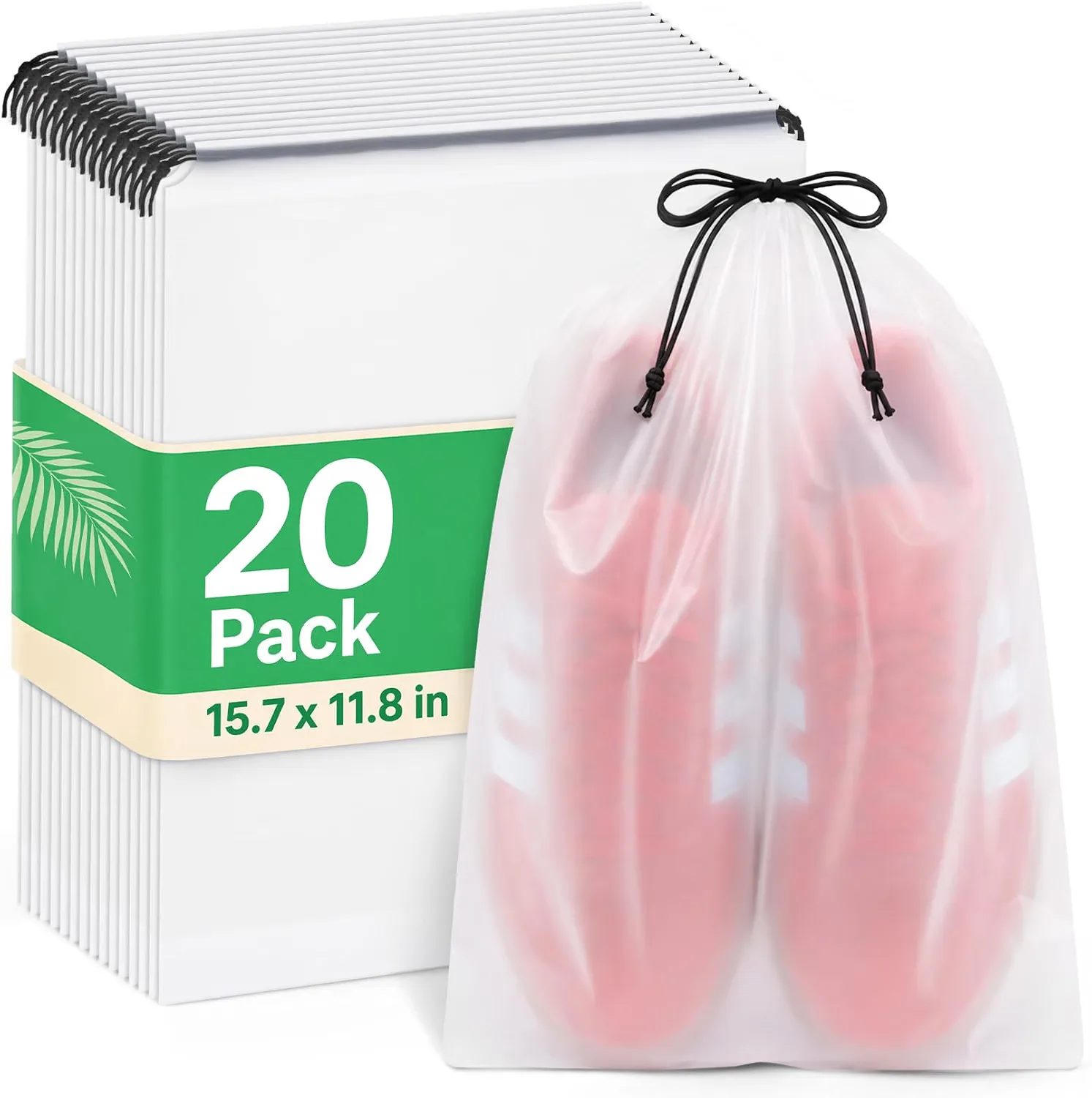 20 bolsas para zapatos de viaje, bolsas de cordón de PE impermeables para zapatos, fotografía de producto, vista 1