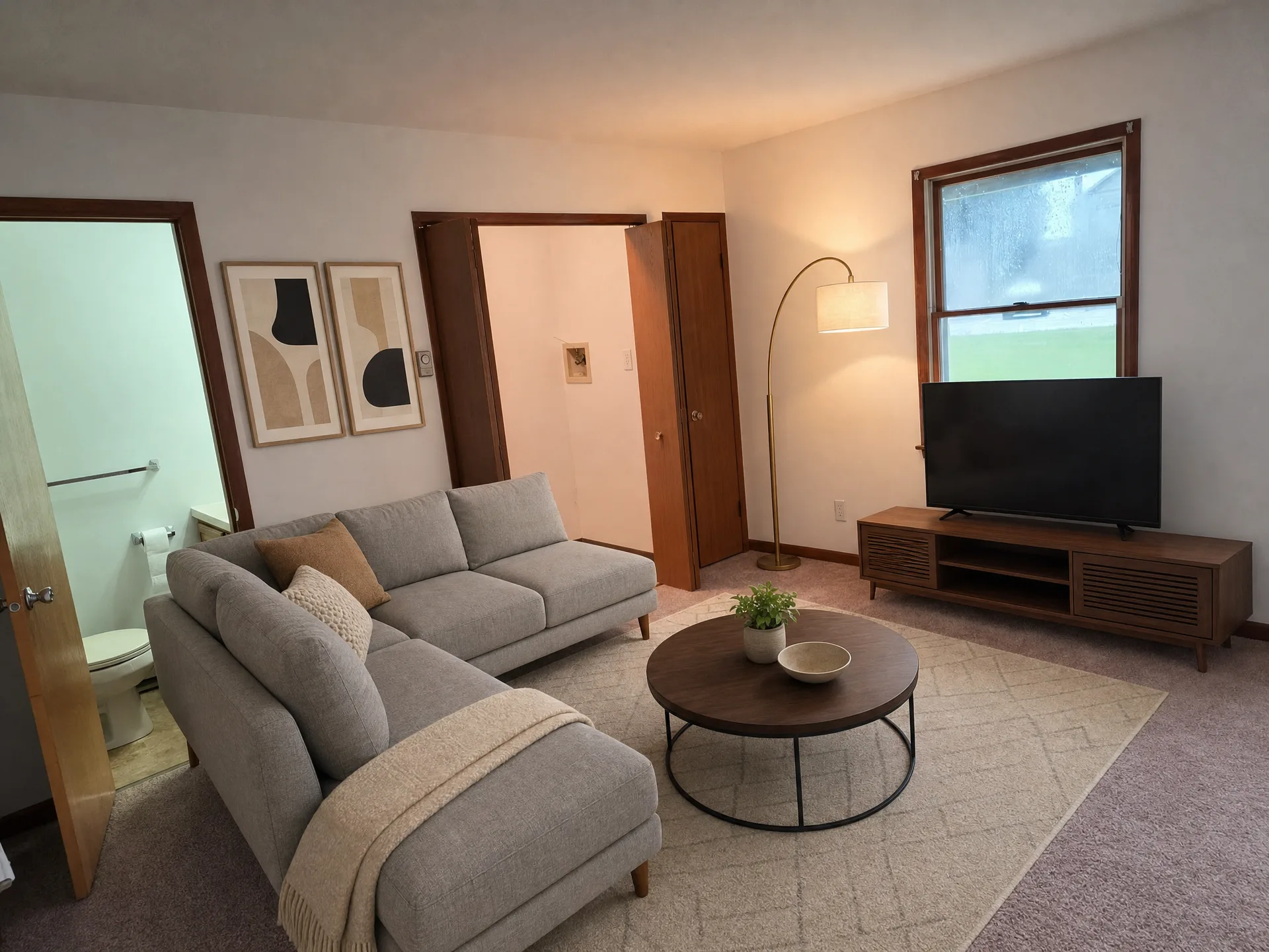 Family room virtually staged at 1118 Bernice Dr, Coplay PA