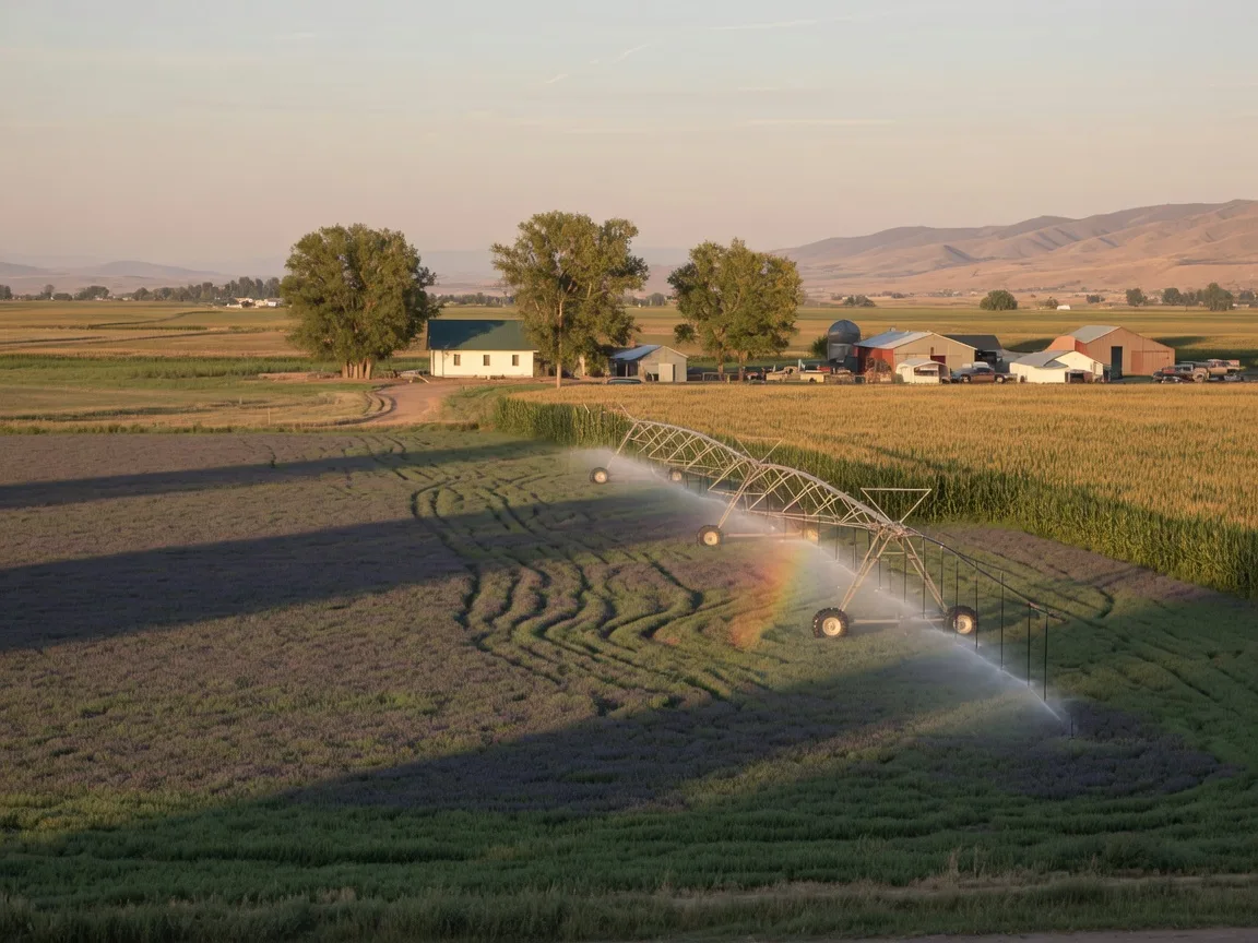 Irrigated farm fields near Kuna, Idaho