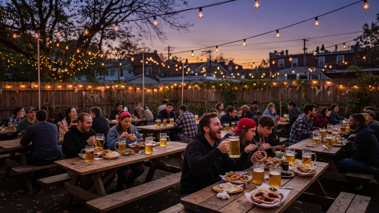 Frankford Hall beer garden in Fishtown Philadelphia