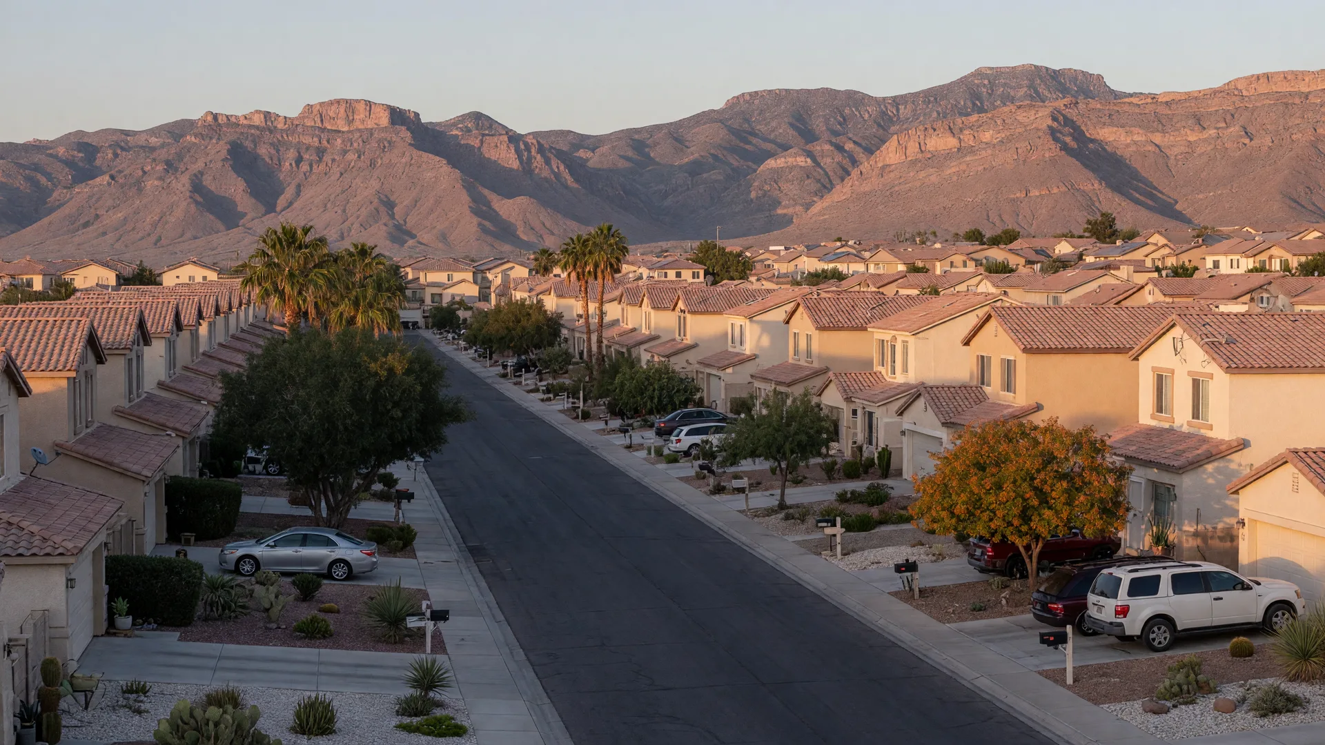 A quiet Las Vegas suburban street, a reminder that the calendar matters less than market evidence