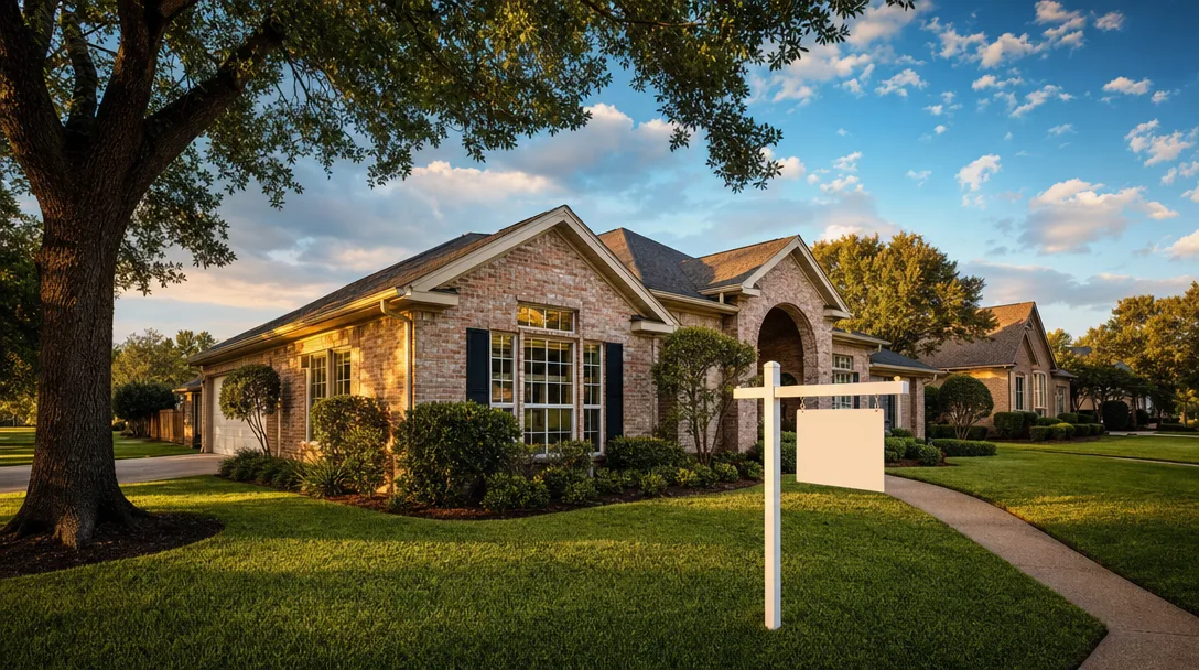 Well-maintained brick home with manicured lawn and For Sale sign in a sunny CSRA neighborhood, ideal for real estate investment