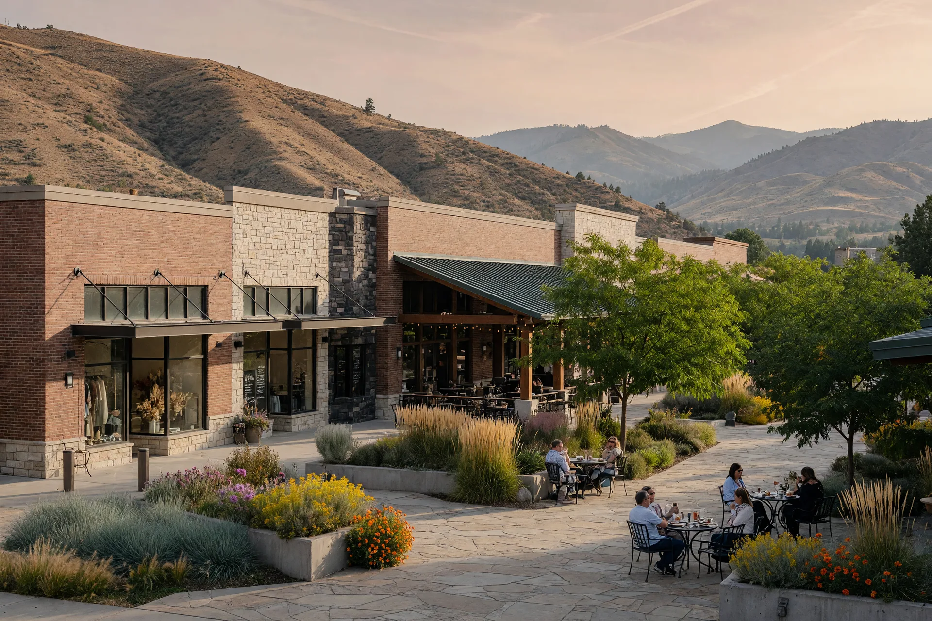 Illustrative image of nearby shopping and dining