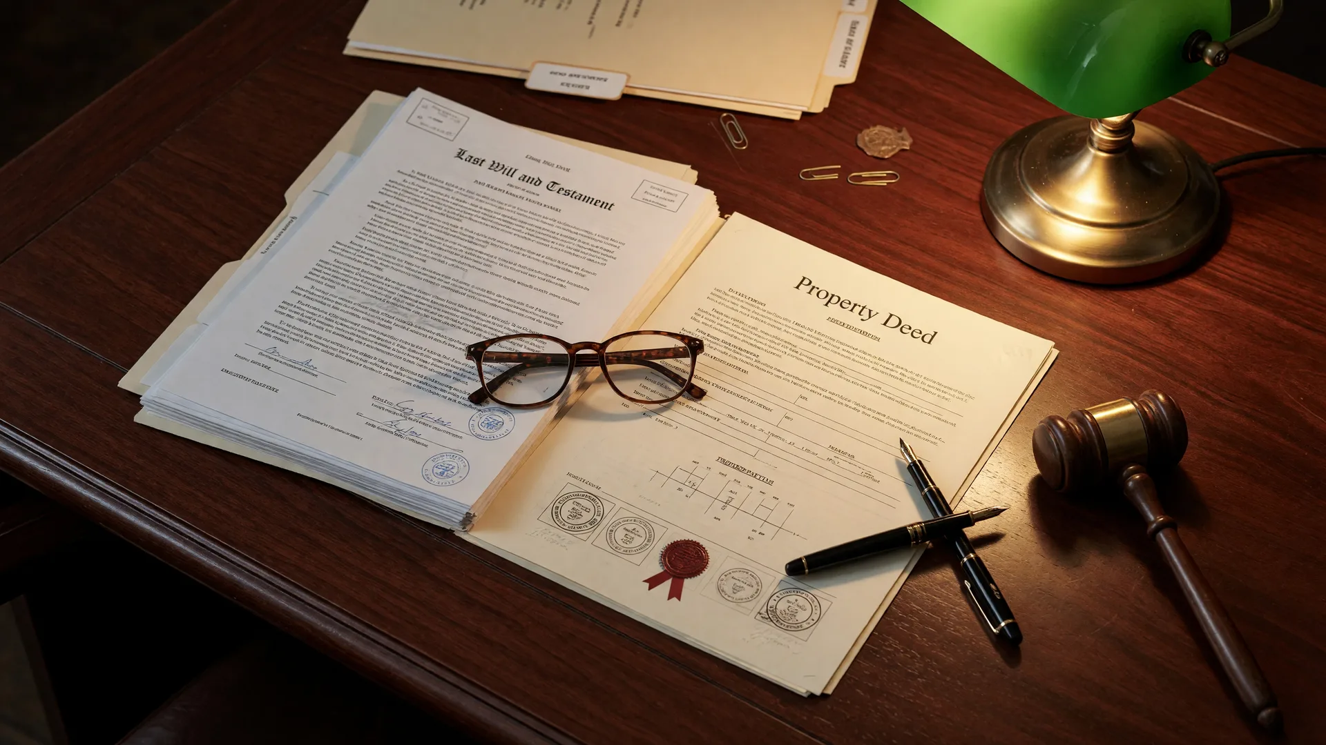 Legal documents representing probate