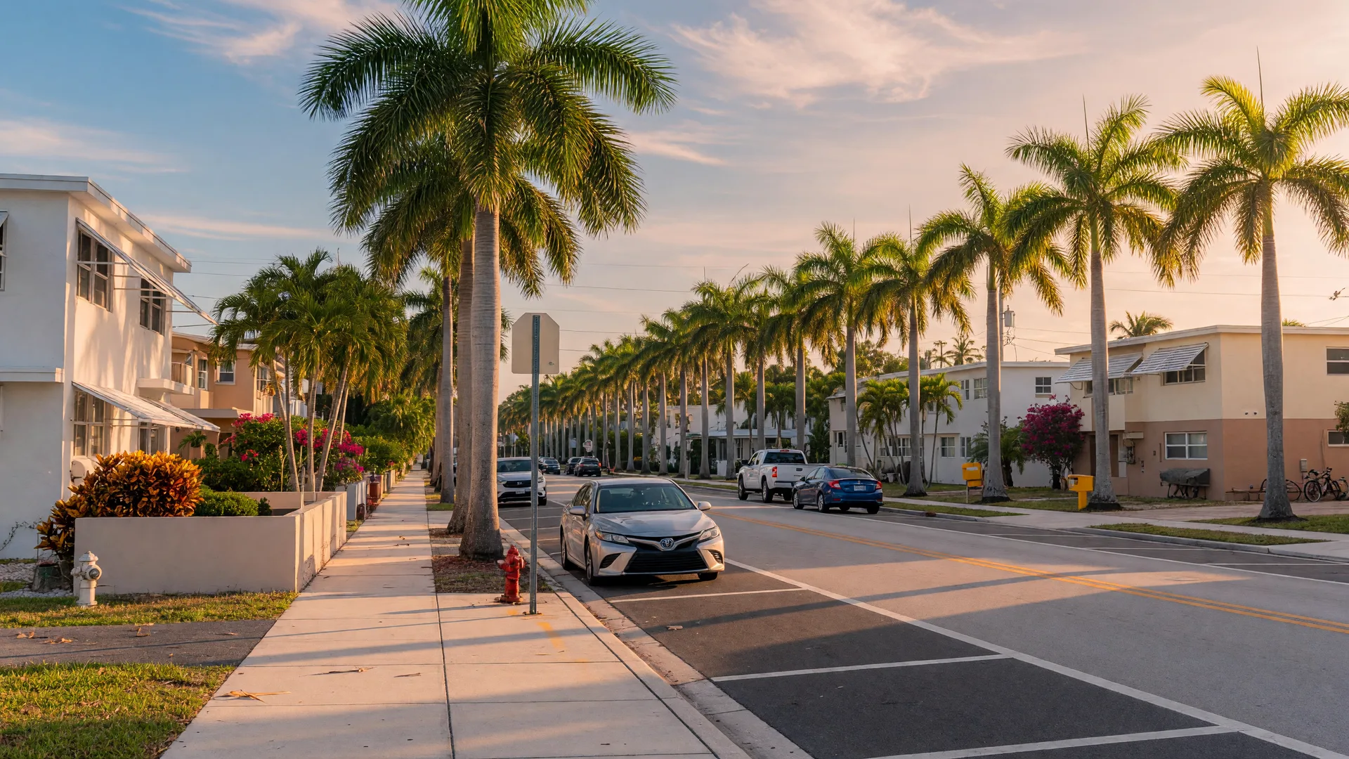 Sunlit boulevard in North Miami Beach near the clinic