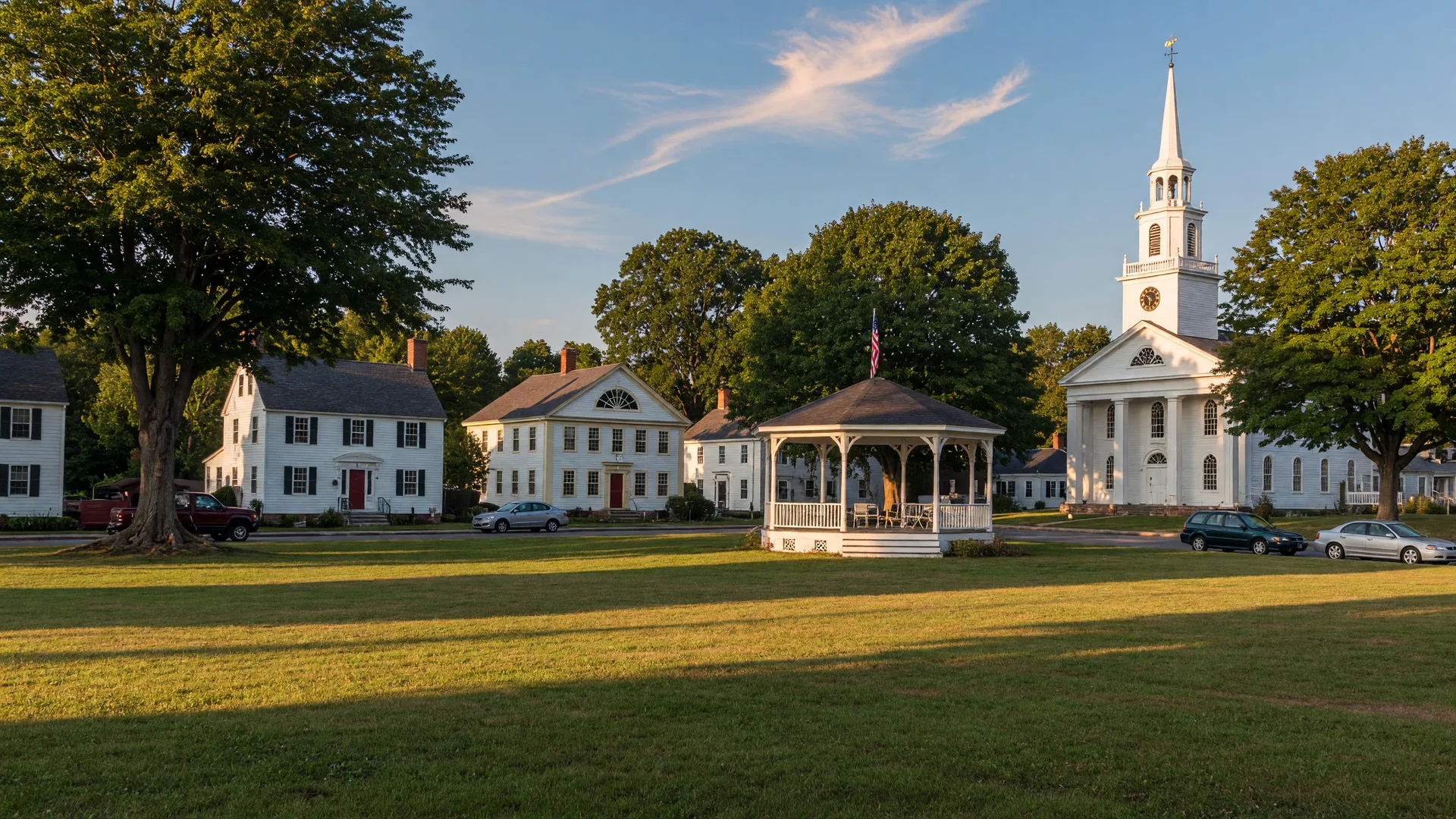 The town common and historic center of North Andover, Massachusetts