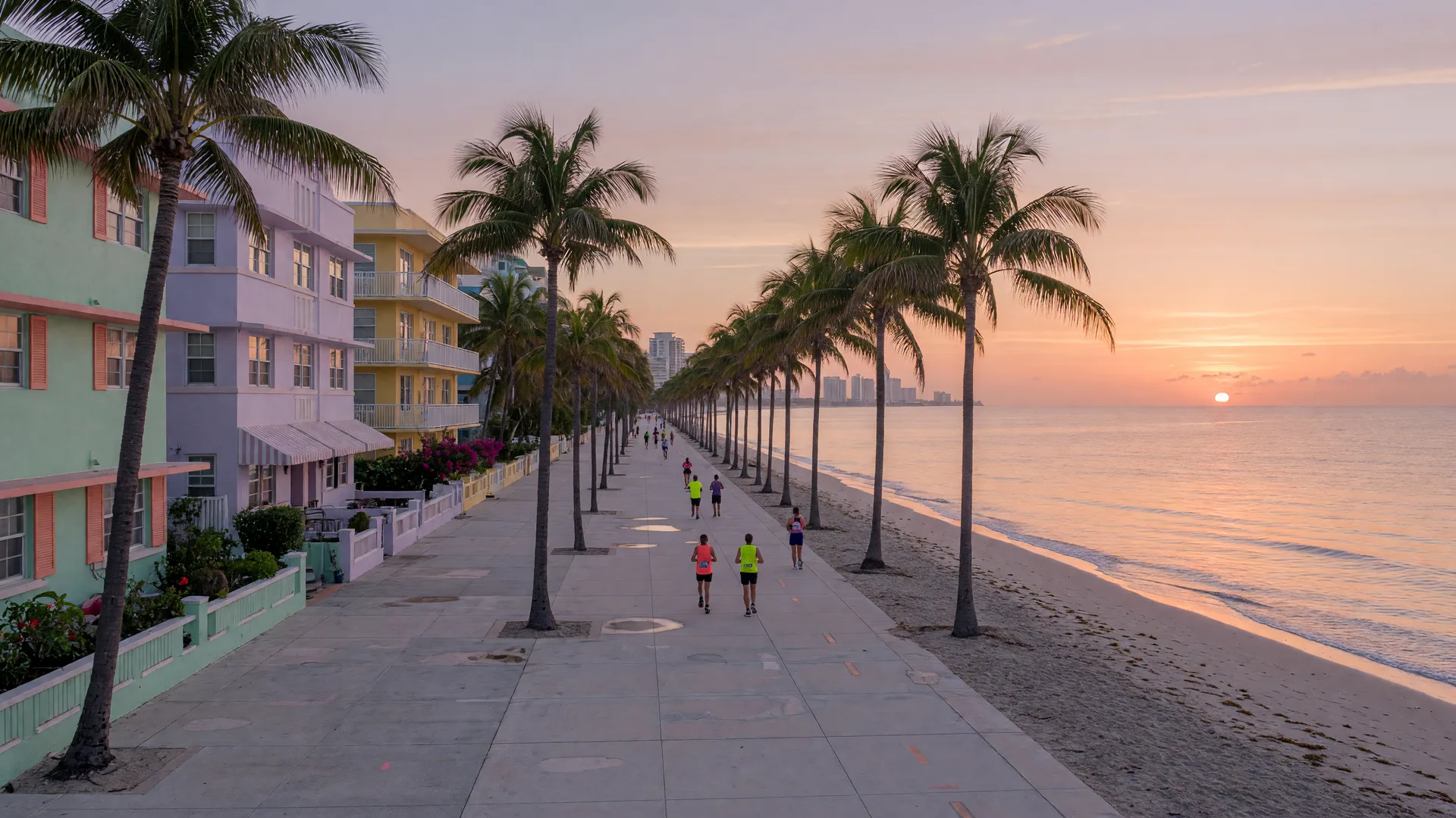Header image for "Hollywood Beach Half Marathon and 5K Run the Broadwalk at Sunrise"