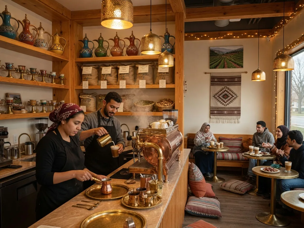 Interior of Qamaria Yemeni Coffee Co. in Grand Blanc