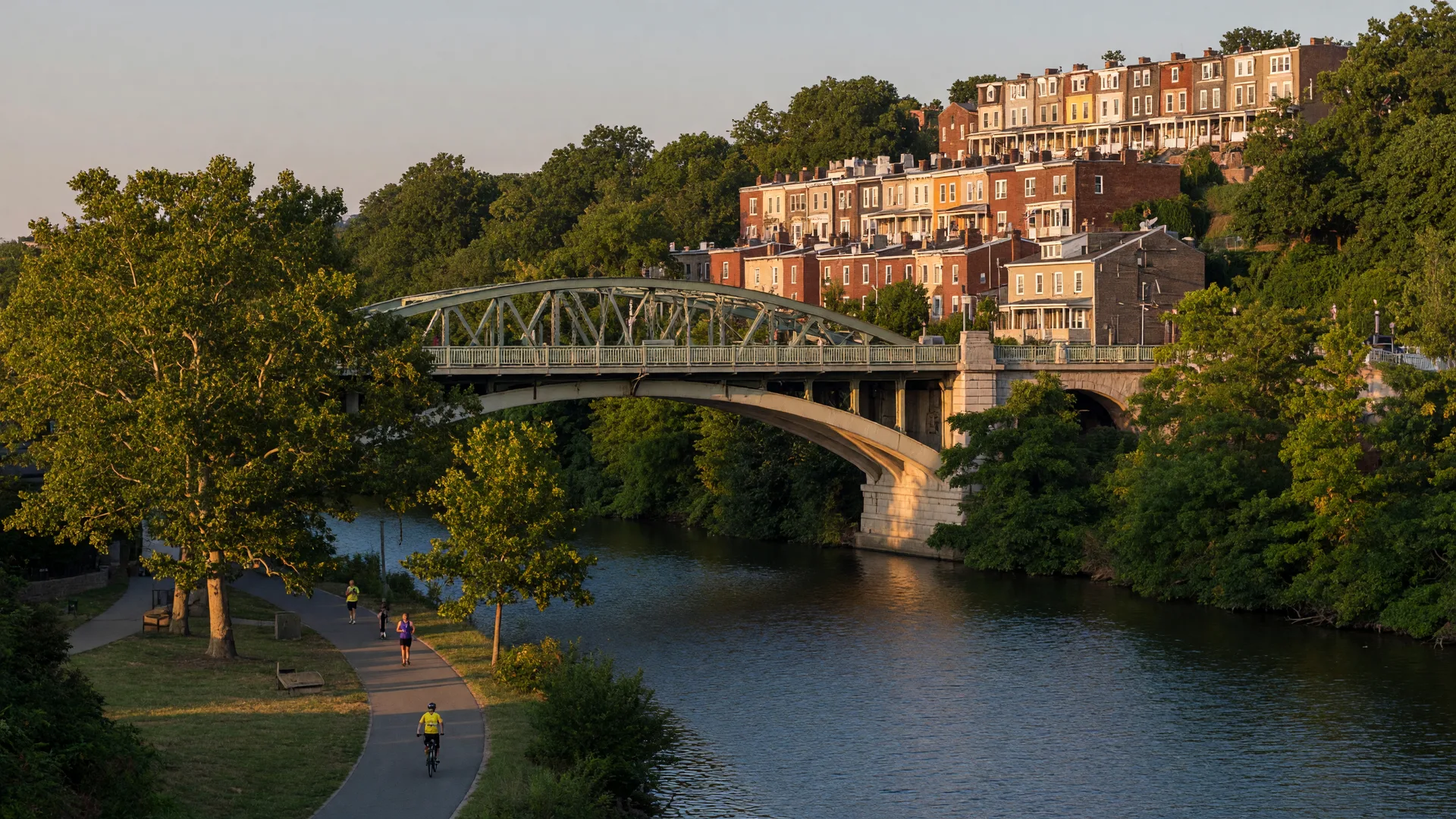 East Falls neighborhood along the Schuylkill River in Philadelphia