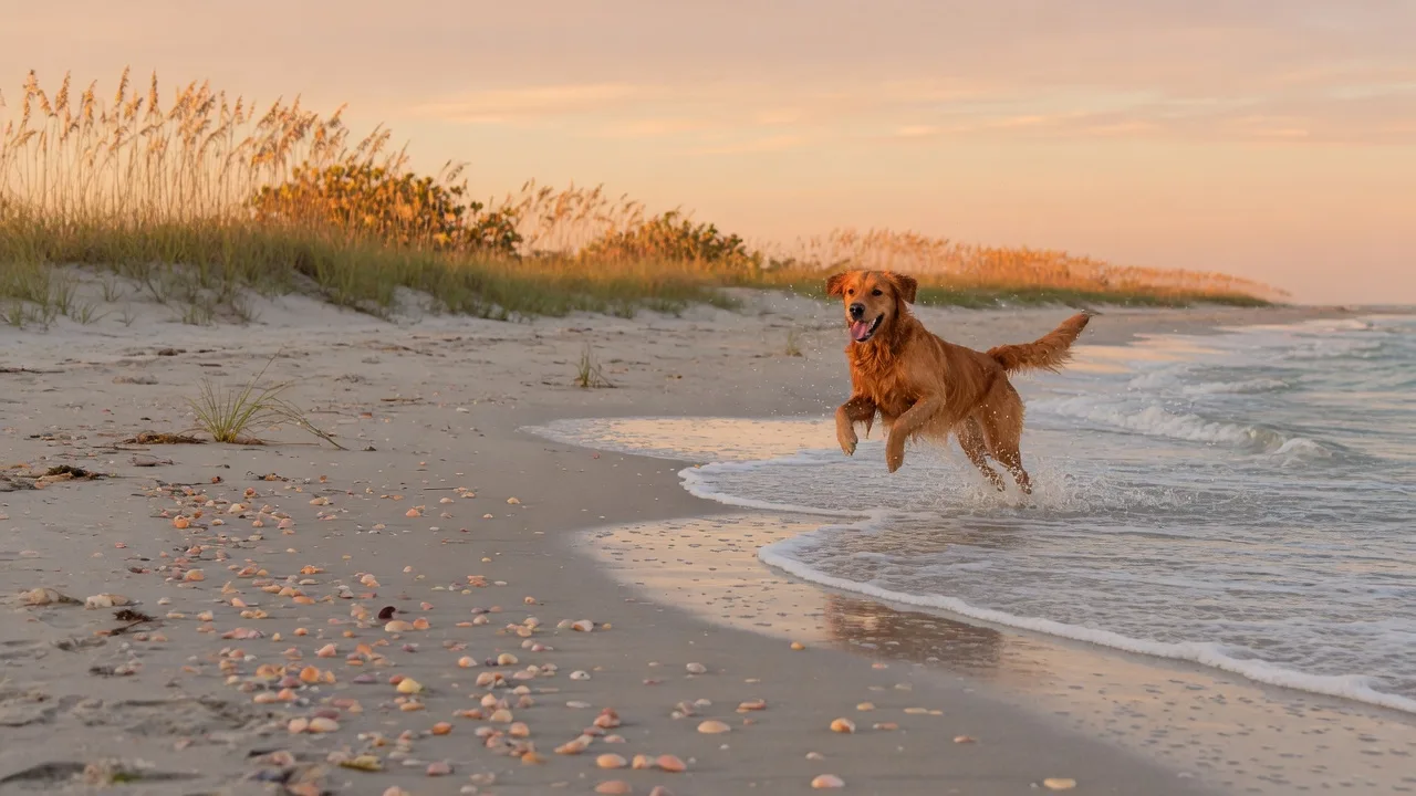 Pet-friendly beach on Florida's Gulf Coast