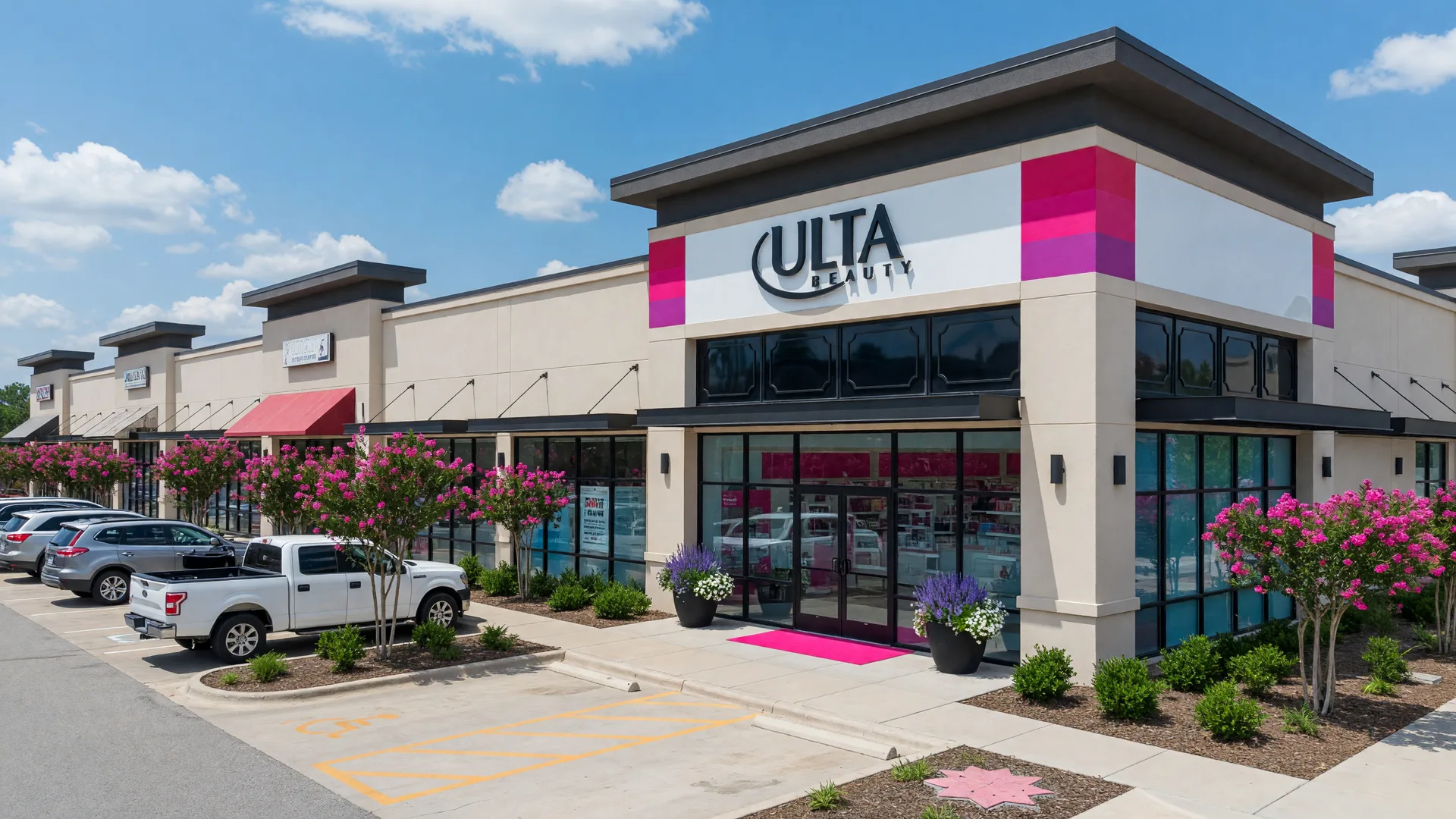 Ulta Beauty storefront at a retail center in Paris Texas