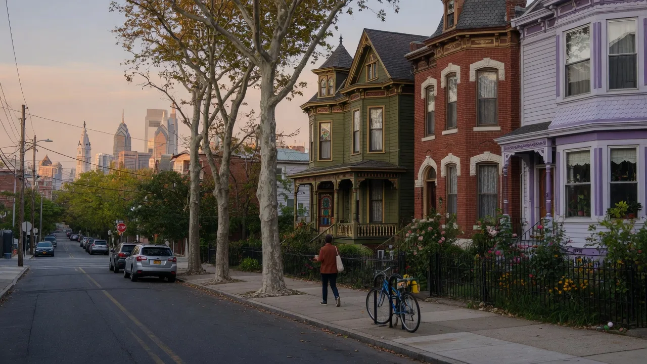 Bicycle-friendly streets in Powelton Village Philadelphia