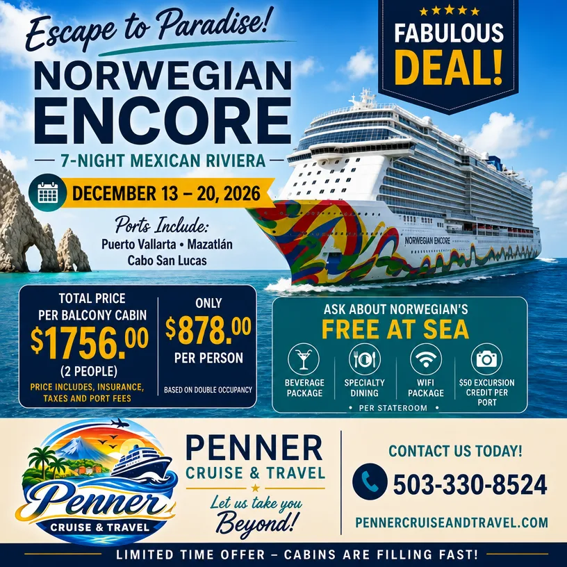 Oferta de crucero Norwegian Encore por la Riviera Mexicana