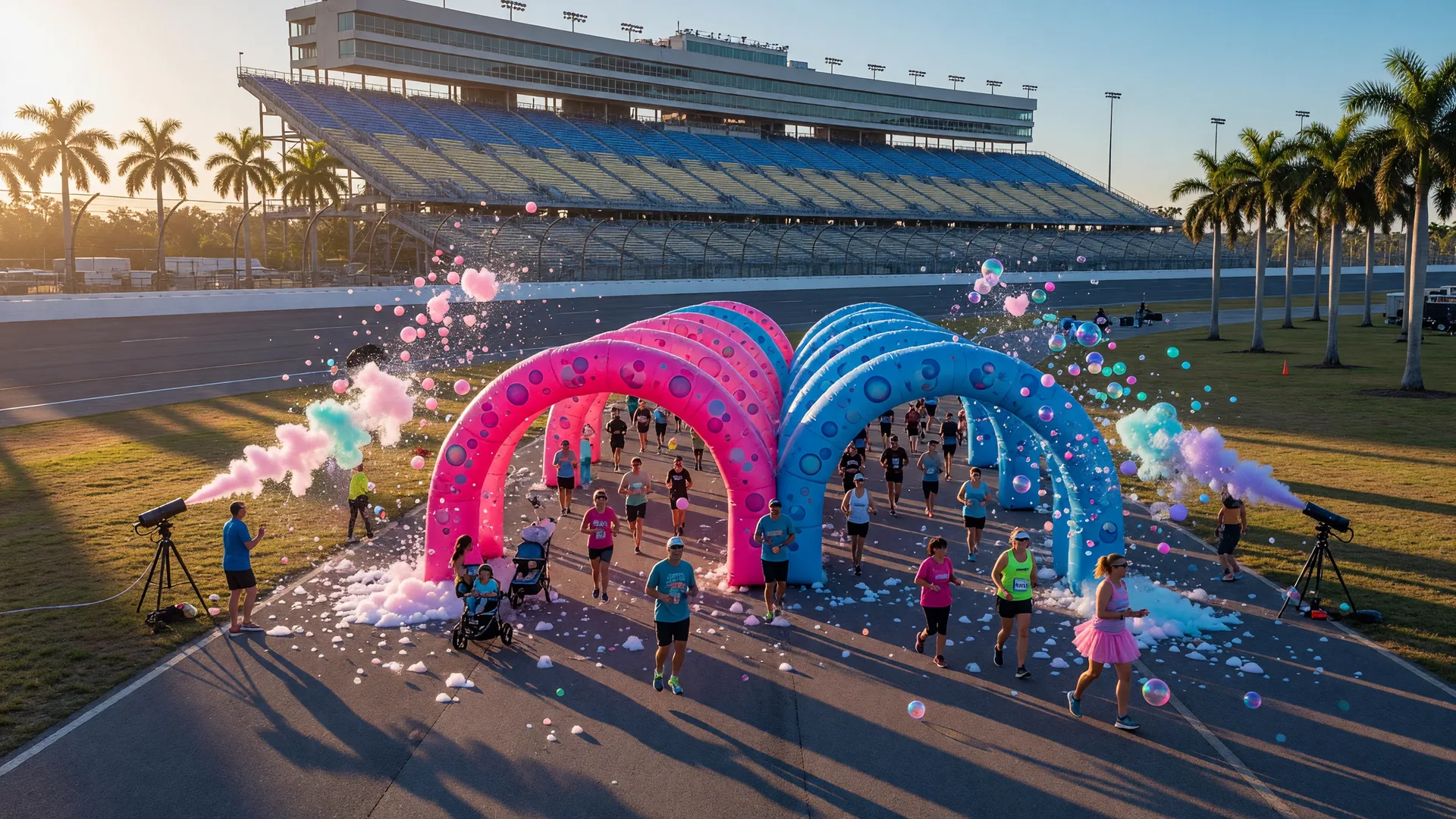 Header image for "Bubble Run Turns Homestead-Miami Speedway Into a Foam 5K"