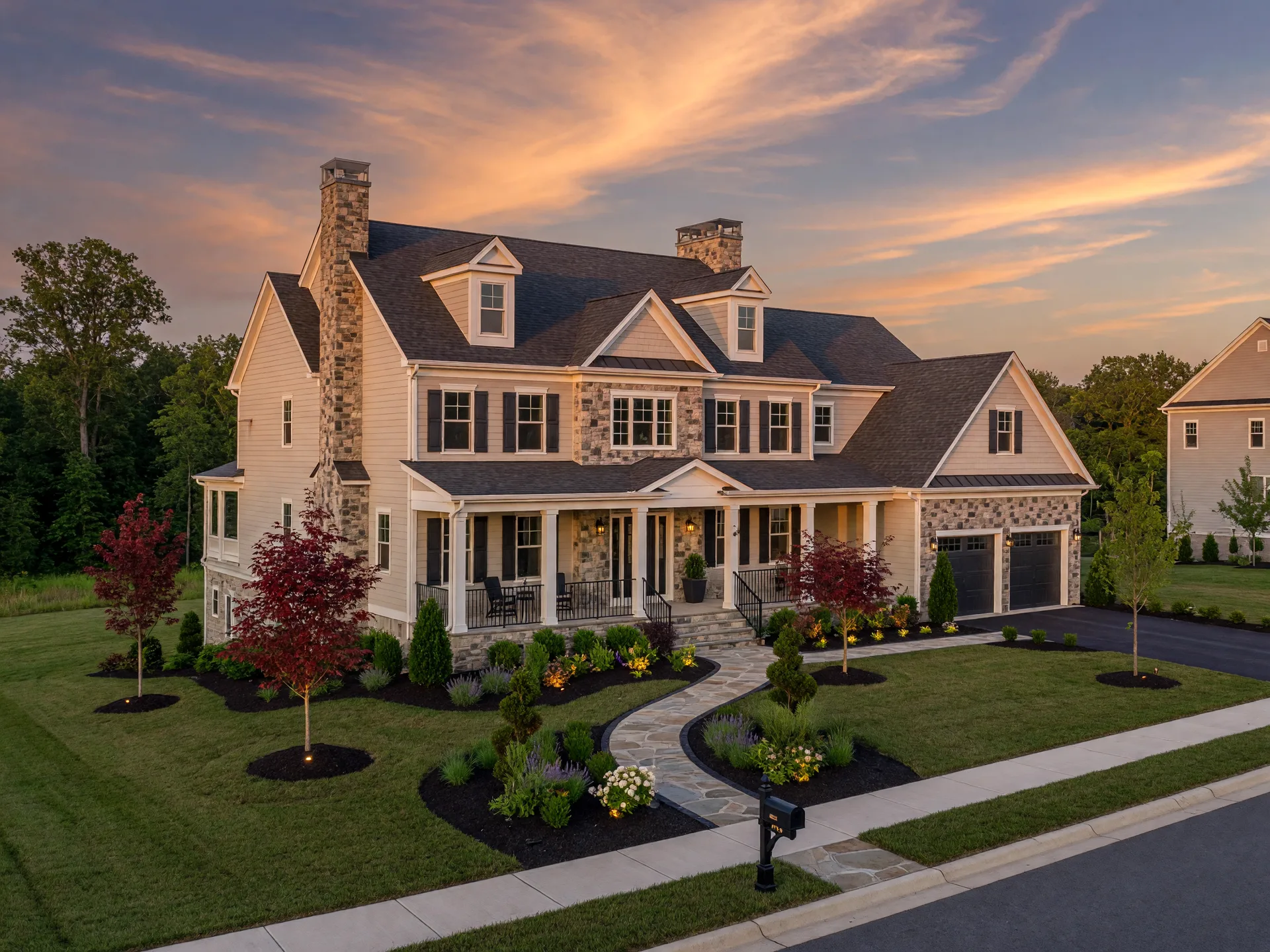 New luxury construction home in Richboro with modern Colonial styling