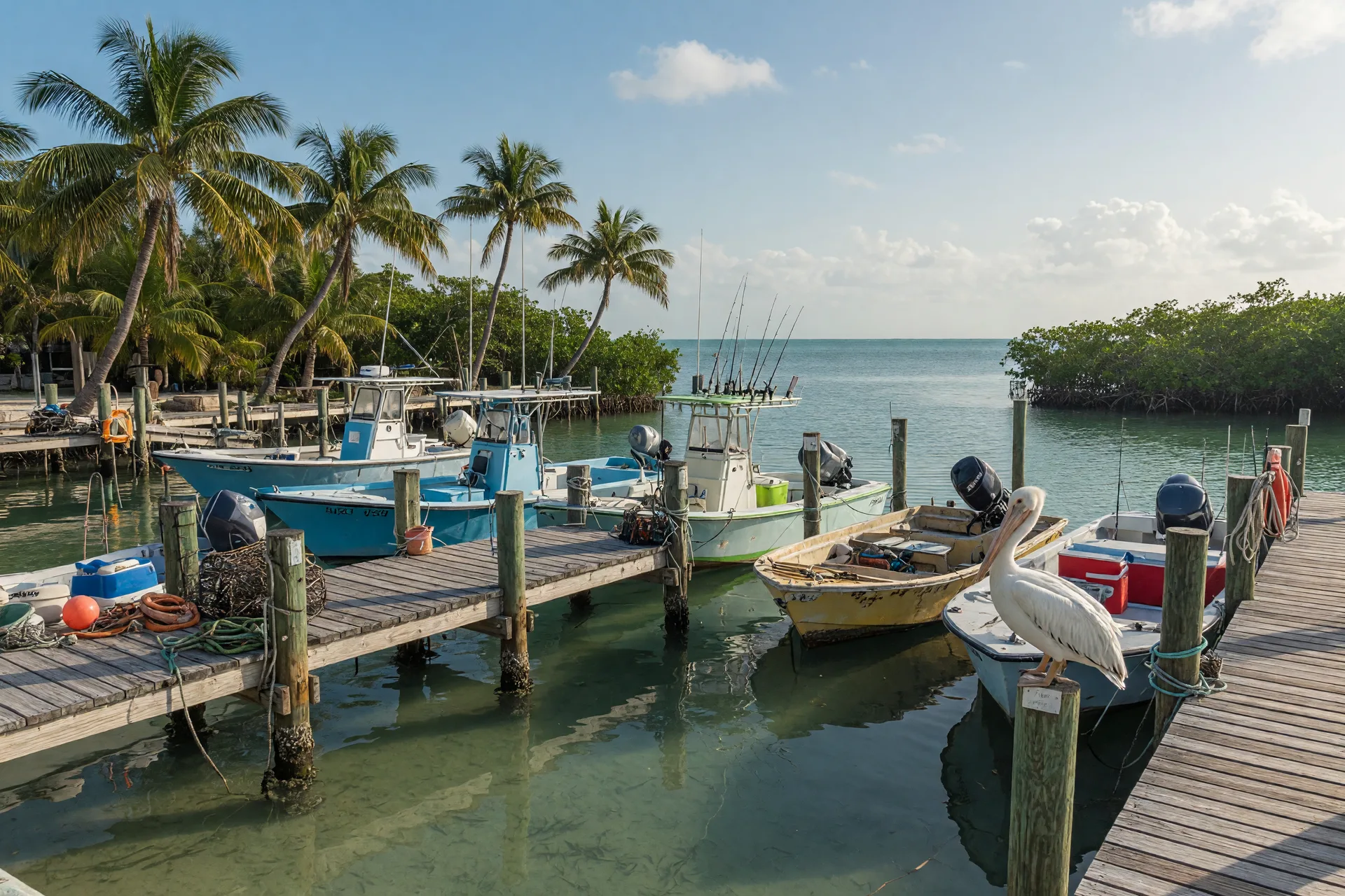 Waterfront homes along the canals of Tavernier in the Florida Keys