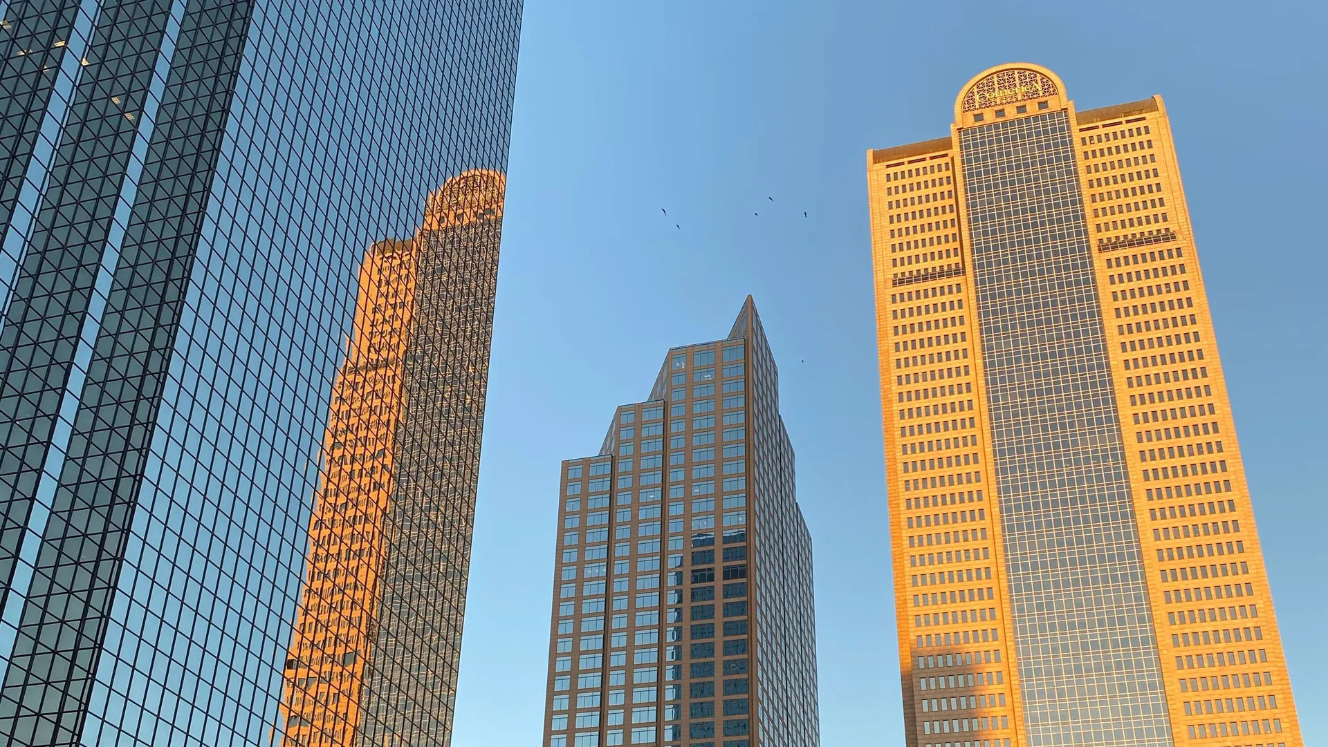 Houston skyline at dusk with downtown lights reflecting off a calm bayou, setting the stage for a smooth relocation
