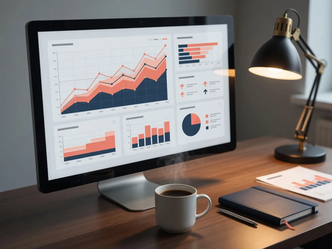 Real estate analytics and charts showing market trends and price forecasts