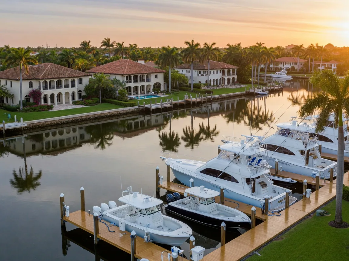 Yachts at a Boca Raton marina on the Intracoastal Waterway