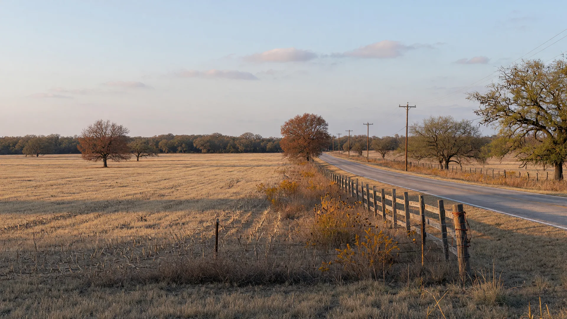 Open rural farmland in the Northlake, Texas area, illustrative of the land-use context for a zoning update